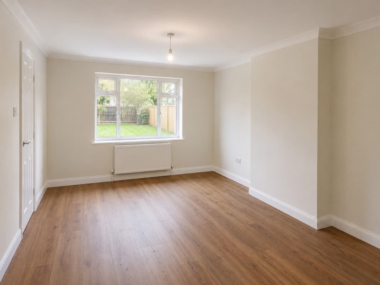 Empty dining room before staging